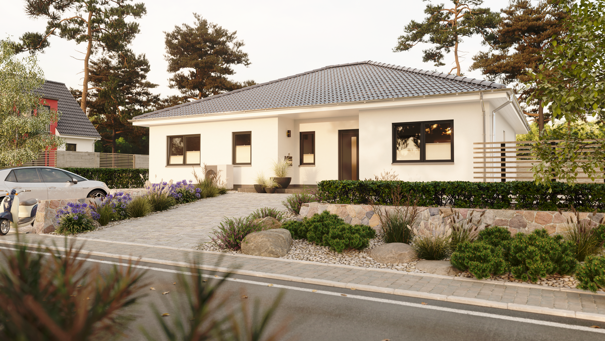 Bungalow 128 – Dein Zuhause, so individuell wie du Der Bungalow 128 kombiniert Komfort und Flexibilität: Offene oder geschlossene Küche, mehr Stauraum oder extra Gästezimmer – du entscheidest!